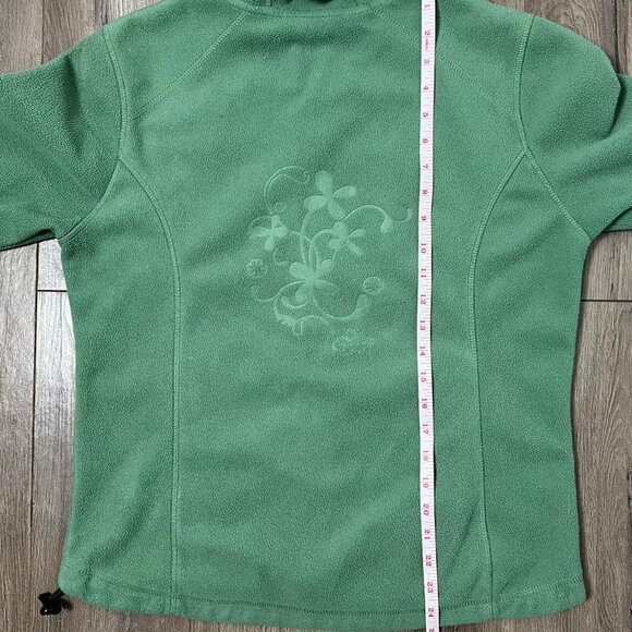 cute and cozy green botanical debossed print hoodie - Picture 6 of 8